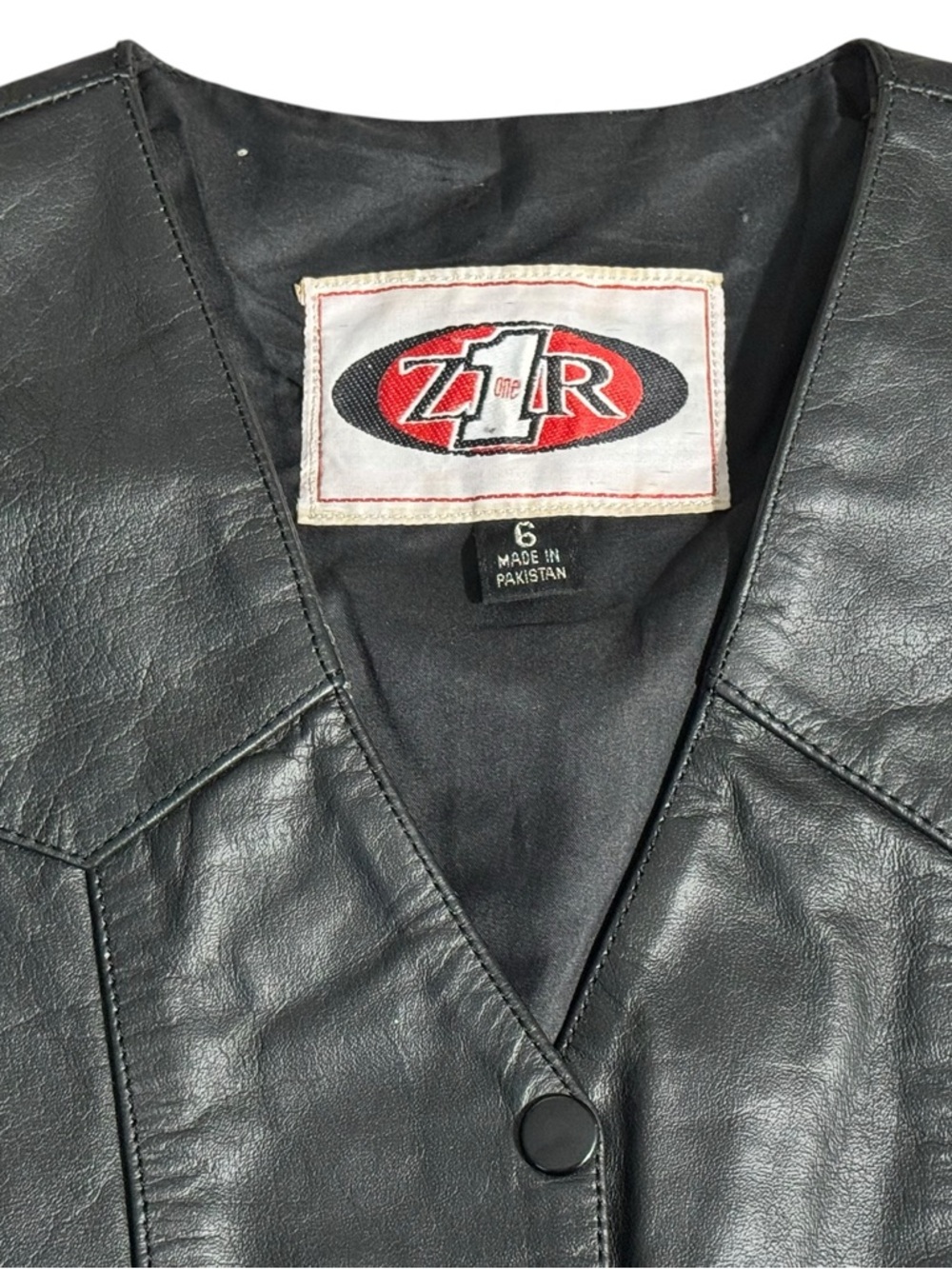 Vintage Z1R Black Leather Riding Vest, Size 6 - Picture 3 of 10